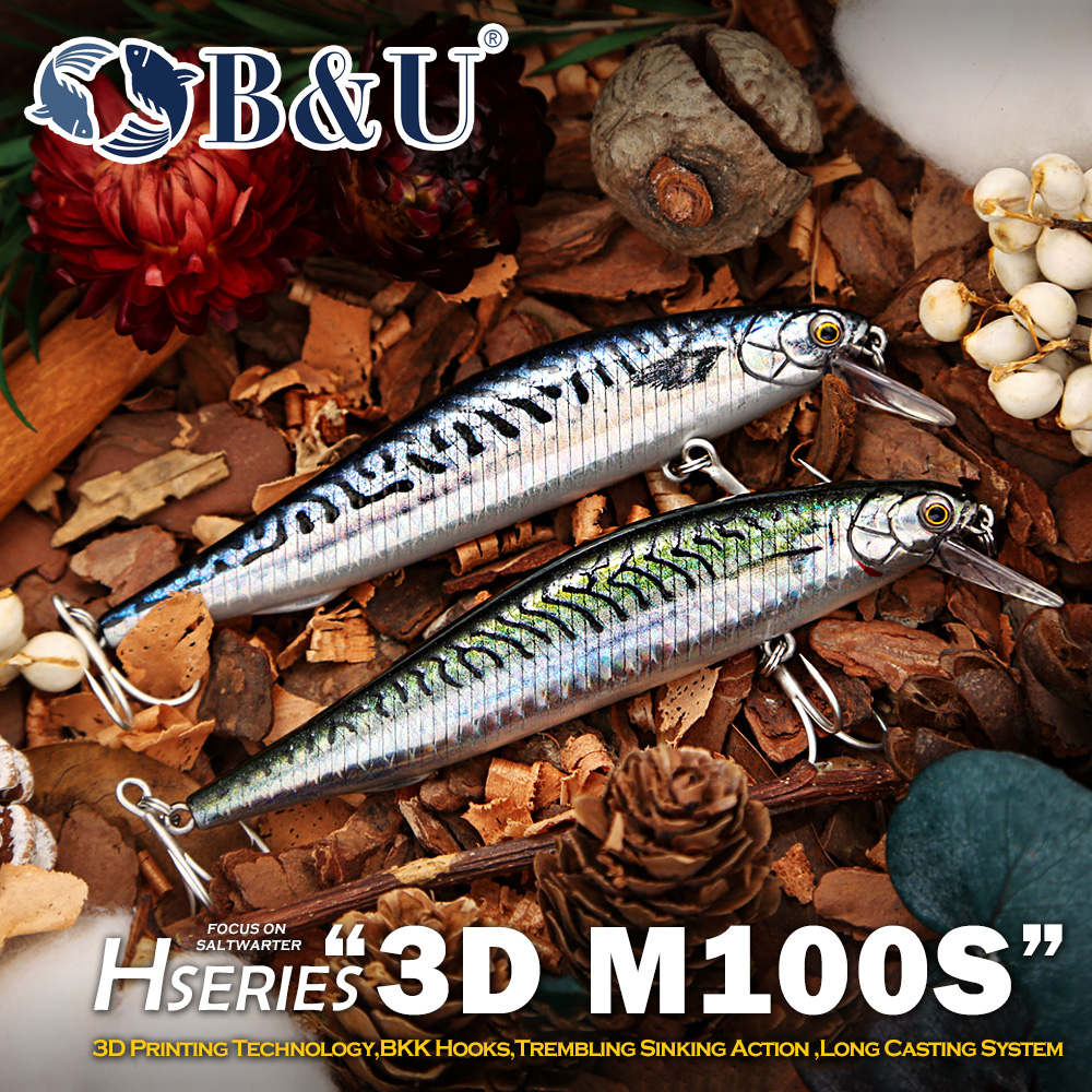 Fishing Lure Jerkbait - B&U Long Casting Sinking Minnow Lure