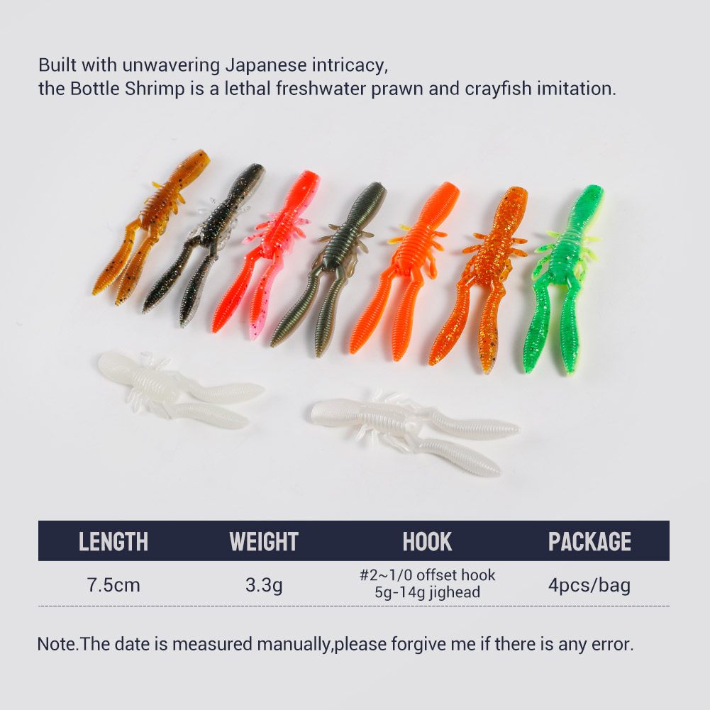 NOEBY Bottle Shrimp Craw 75mm  - Fishing Lure Swimbait 리뷰 및 가격