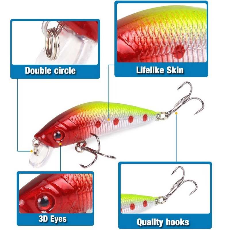 Fishing Lure 70mm 8g 3D Eyes C - Fishing Lure Crankbait 리뷰 및 가격