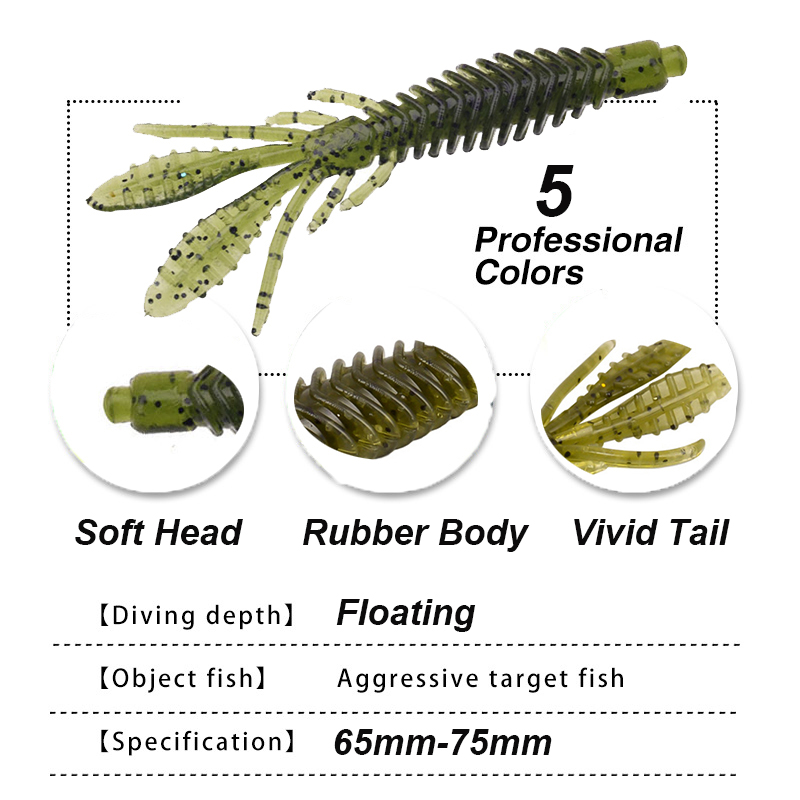 WESTBASS 5PCS Soft Larva Baits - Fishing Lure Soft Plastic 리뷰 및 가격