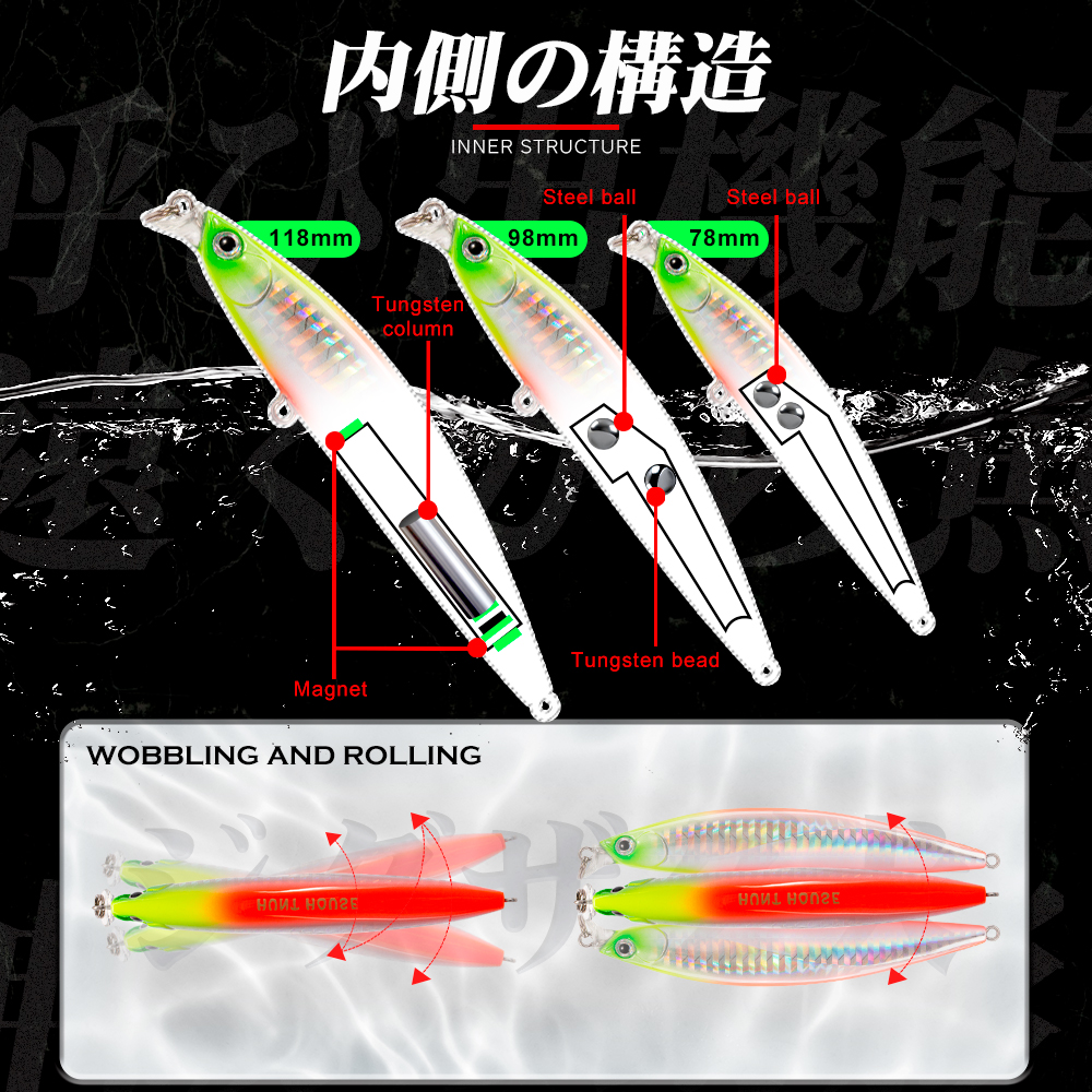 Hunthouse Jerkbait Minnow Fish - Fishing Lure Jerkbait 리뷰 및 가격